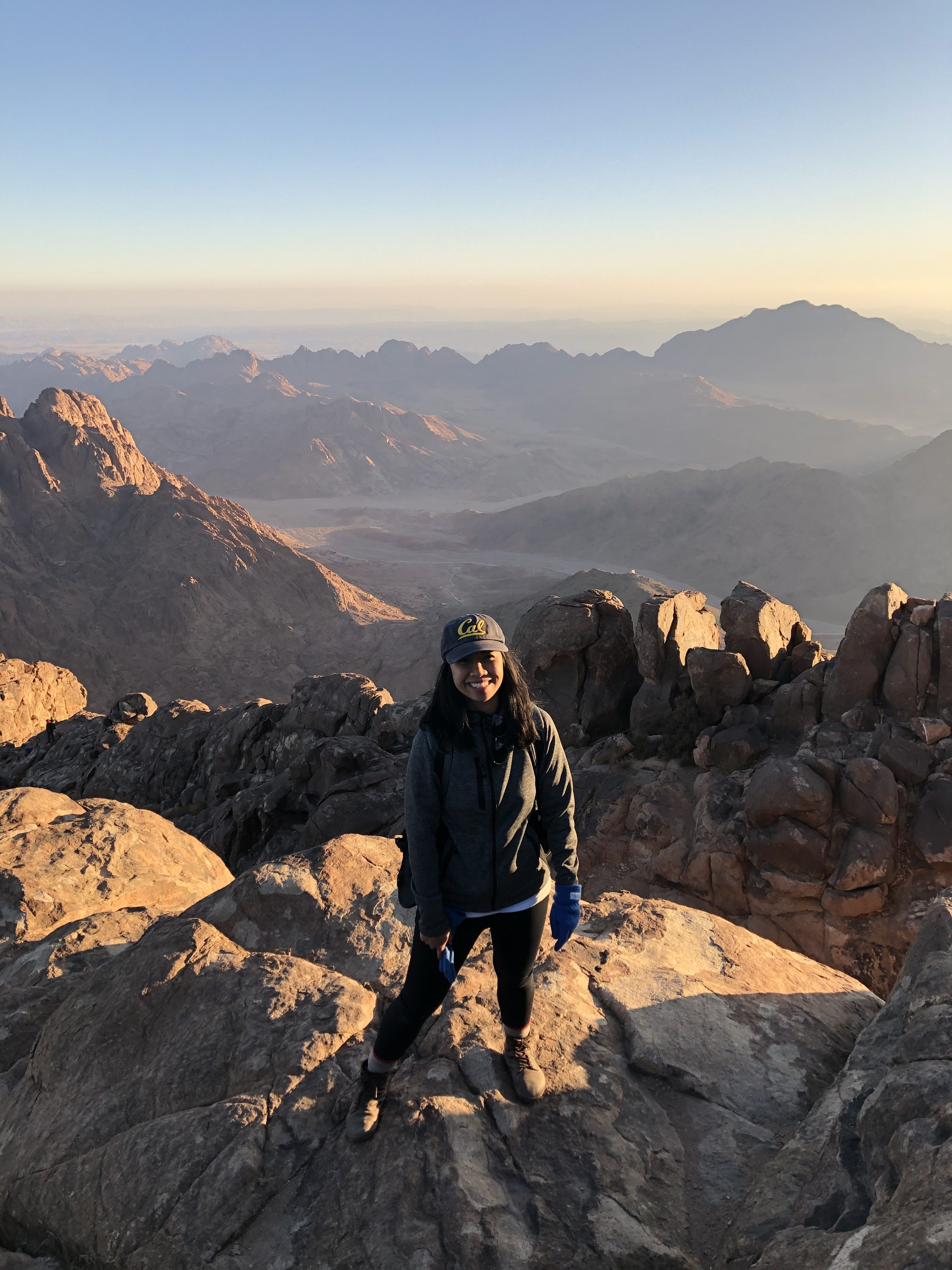 Jelly smiles from a sunrise viewpoint on Mount Sinai in Egypt.