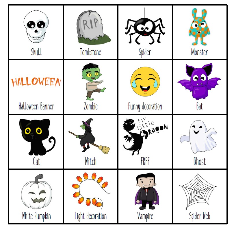 squares of halloween images