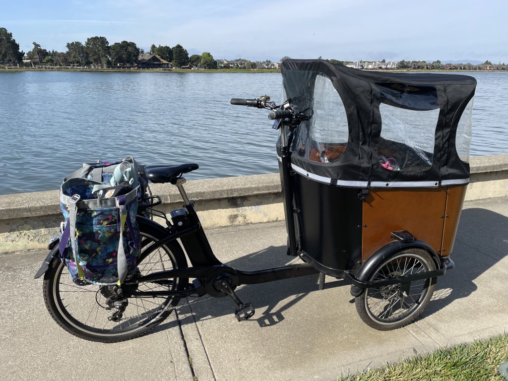 Ferla cargo bike along the water in Alameda