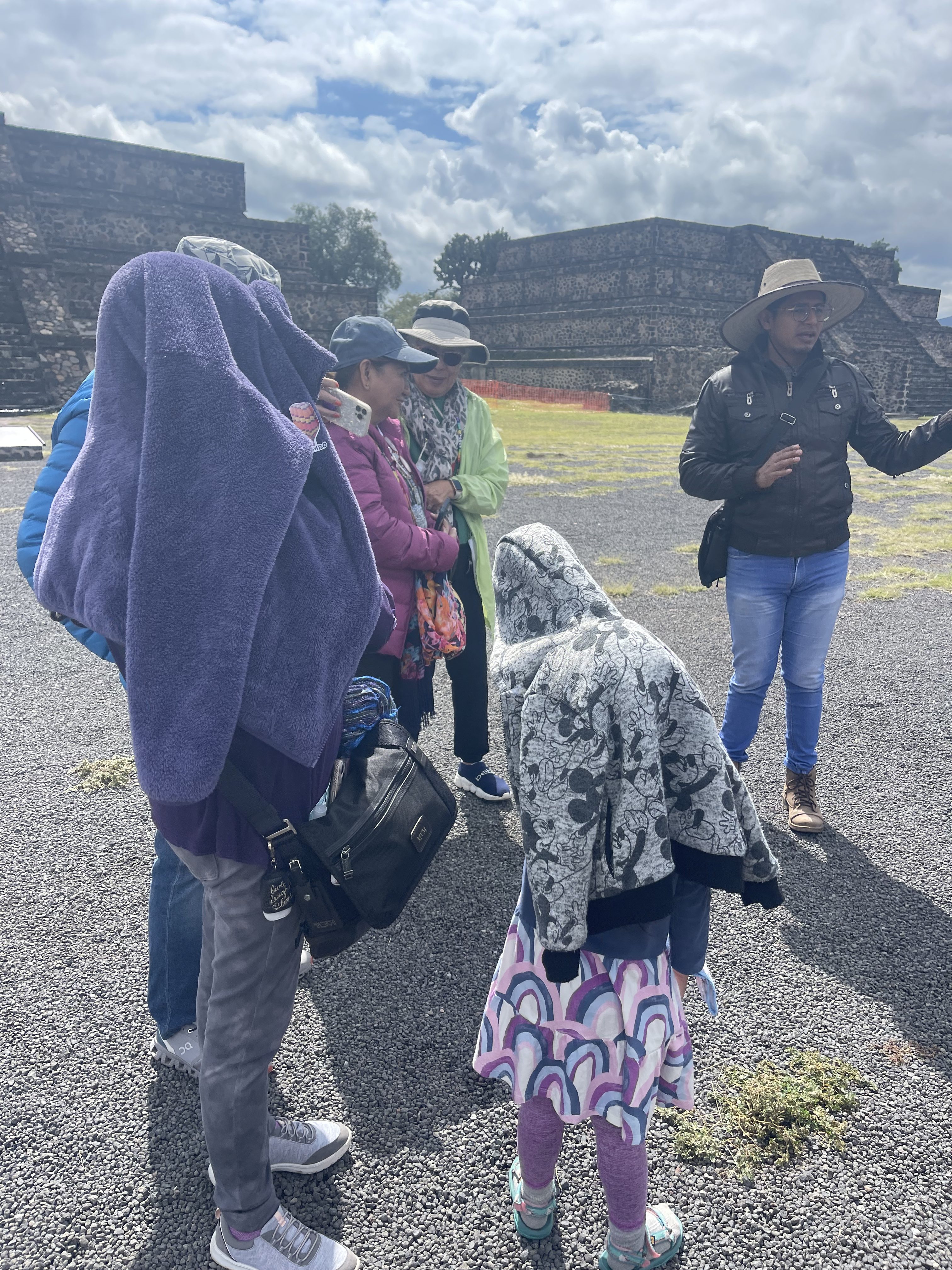 There is no shade in Teotihuacan—be sure to bring your hats and wear lots of sunscreen!