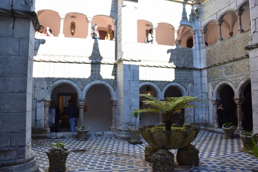 Inside the Pena Palace courtyard