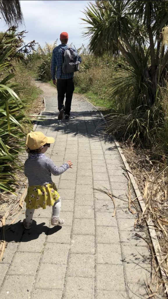 Child walking on the Kaikoura Peninsula Walkway