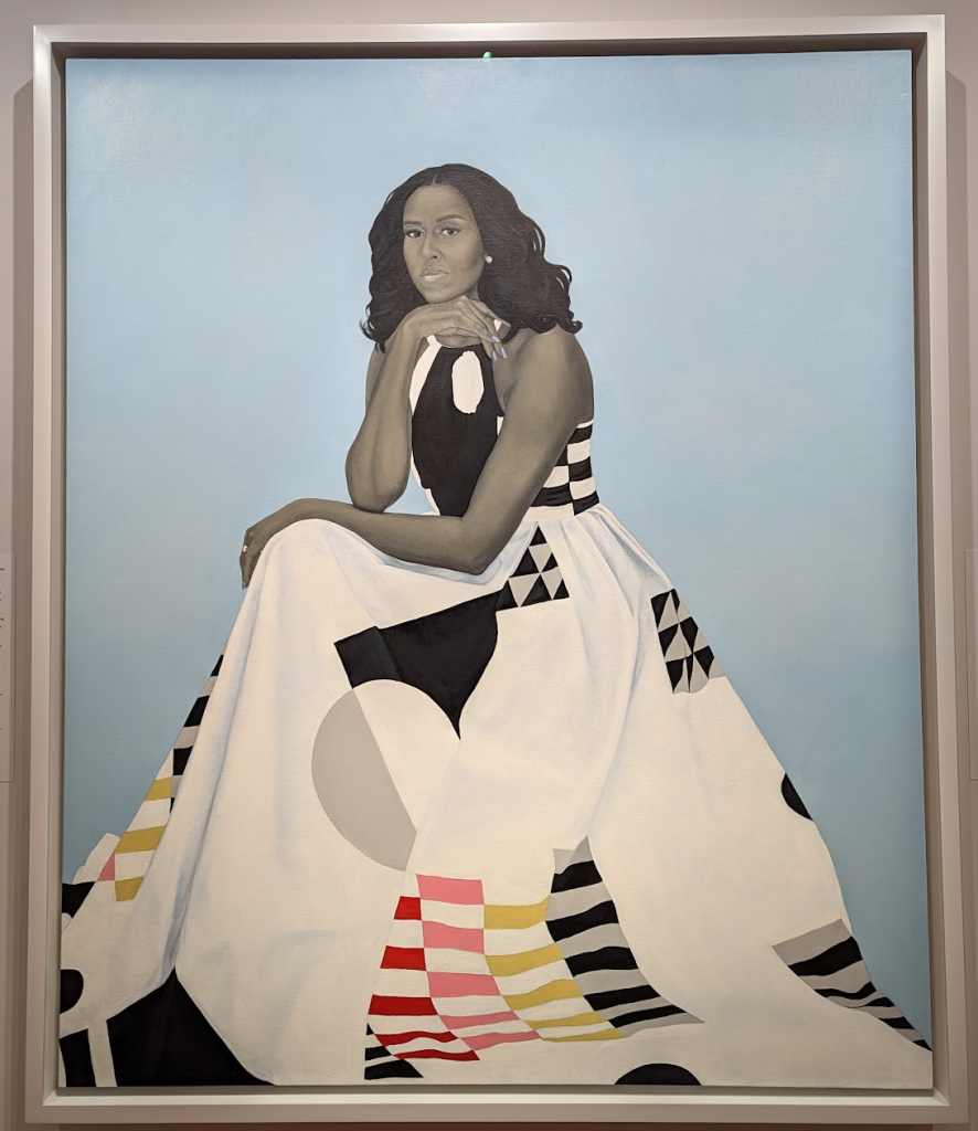 A portrait of former First Lady Michelle Obama.