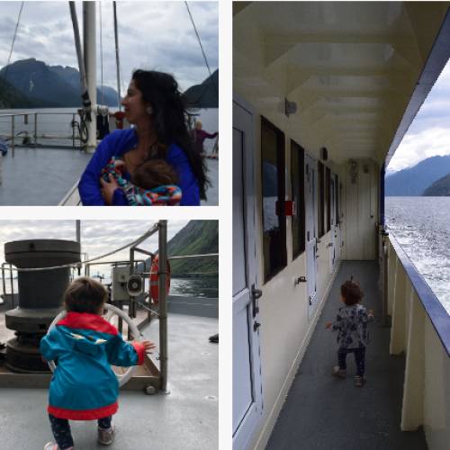An adult breastfeeding on the Doubtful Sound Cruise in New Zealand